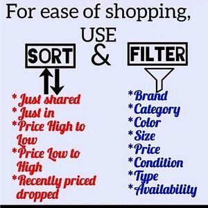 Sort & Filter to find items you are looking for on my page